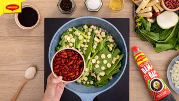 Đậu đỏ xào cải ngồng