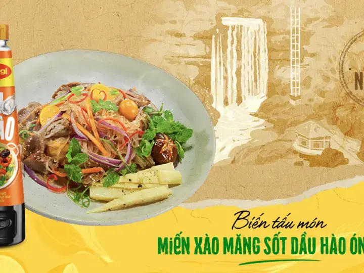 Miến Xào Lòng Gà Và Măng Sặt