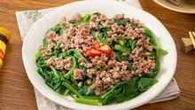 Thịt Bò Xay Xào Rau Mồng Tơi