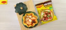Cà ri hải sản hấp bí đỏ