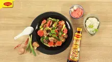 Gân Bò Xào Rau Củ