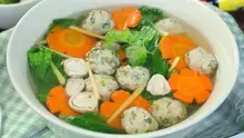 Canh Cải Bẹ Xanh Thịt Viên